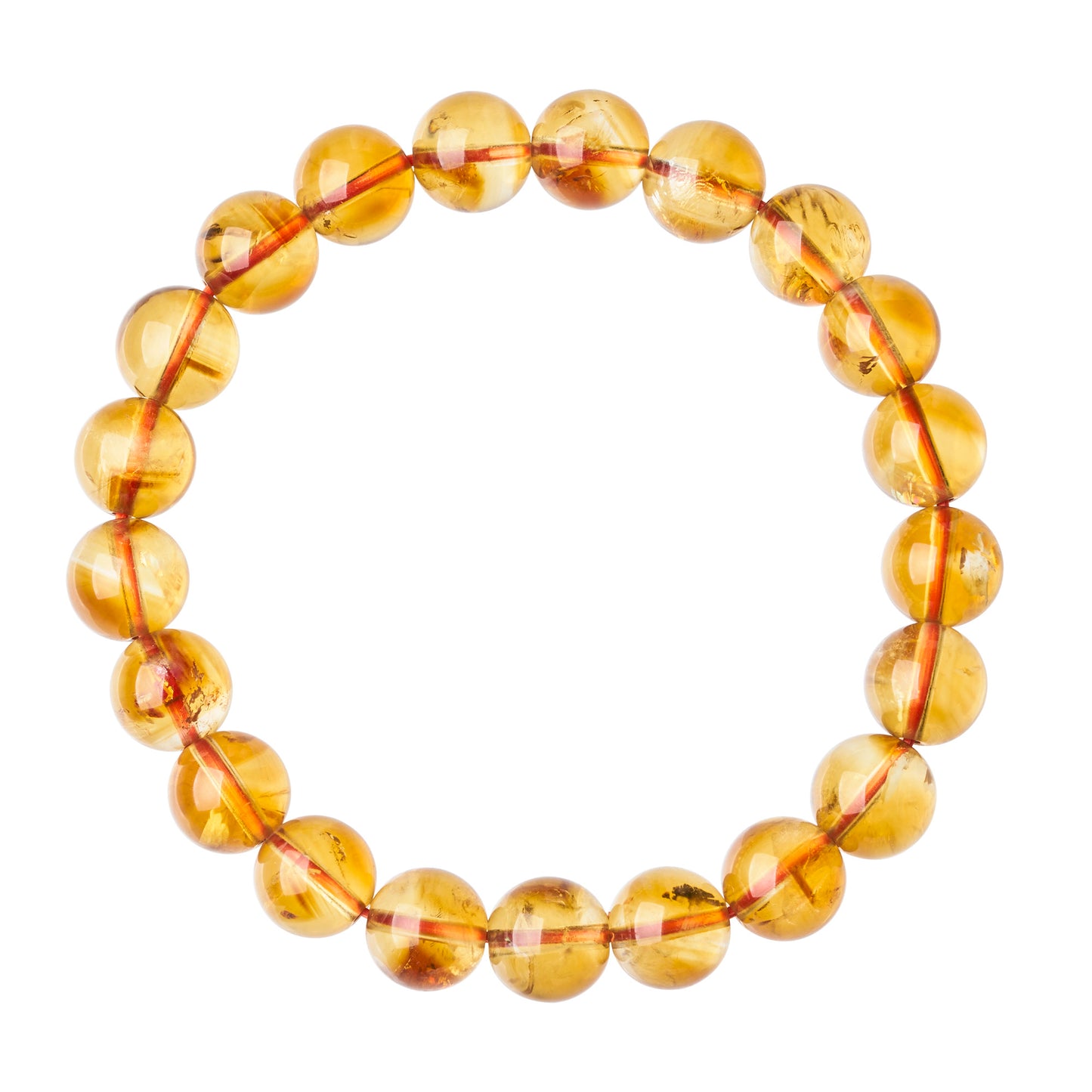 Natural Citrine Bead Bracelet - 10mm